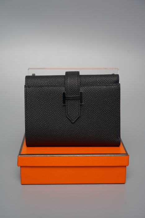 Hermes Bearn Tri-fold Wallet in So Black (Brand New)