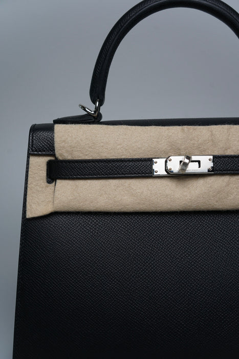 Hermes Kelly II Sellier 25 in Noir Phw (Brand New)
