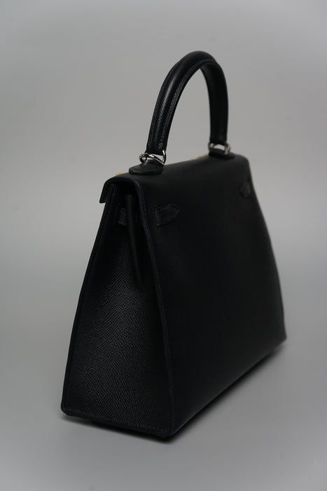 Hermes Kelly II Sellier 25 in Noir Phw (Brand New)