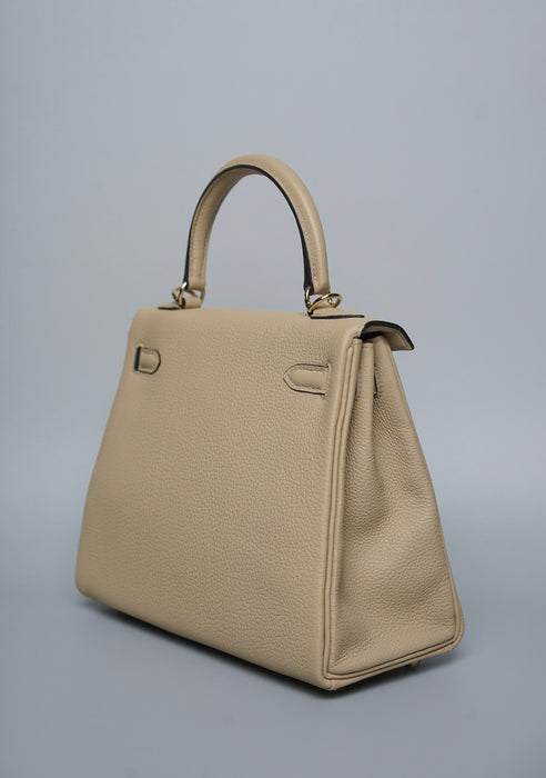 Hermes Kelly 25 in Trench Togo Permabrass (Brand New)