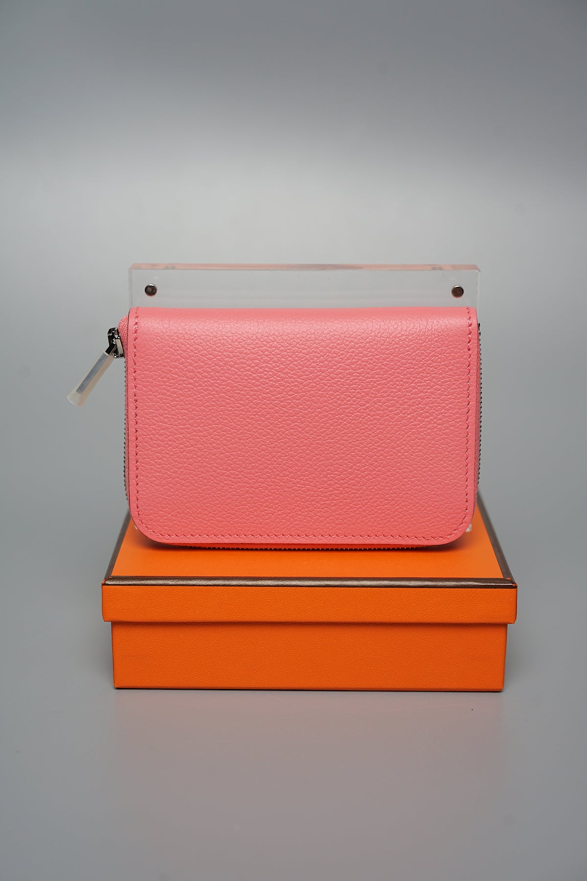 Hermes Zipengo Compact Cardholder in Rose Ete Phw (Brand New) orangeporter