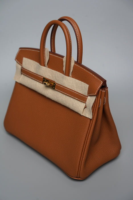 Hermes Birkin 25 in Gold Togo Ghw (Brand New)