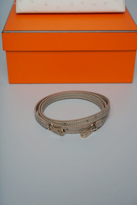 Hermes HSS Kelly 20 in Beton x Gris Ostrich Permabrass (Brand New)