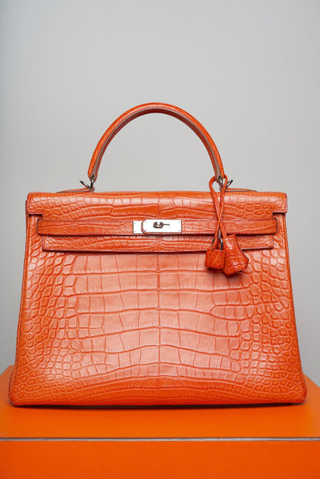 Hermes Kelly 35 in Sanguine Matte Alligator Phw