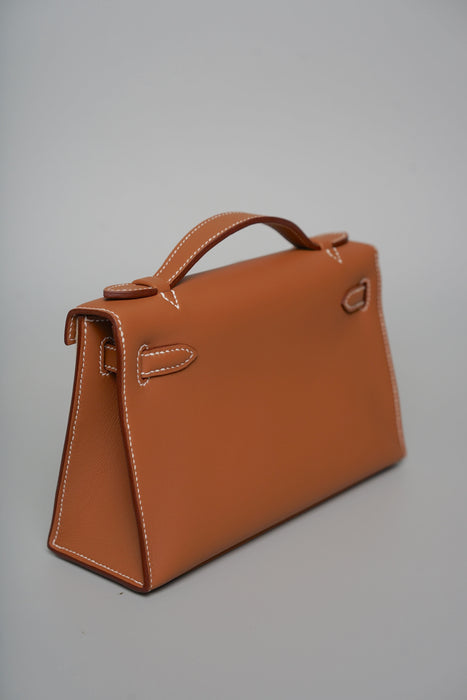 Hermes Kelly Pochette in Gold Swift Ghw (Brand New)