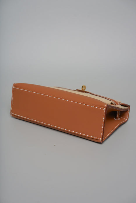 Hermes Kelly Pochette in Gold Swift Ghw (Brand New)
