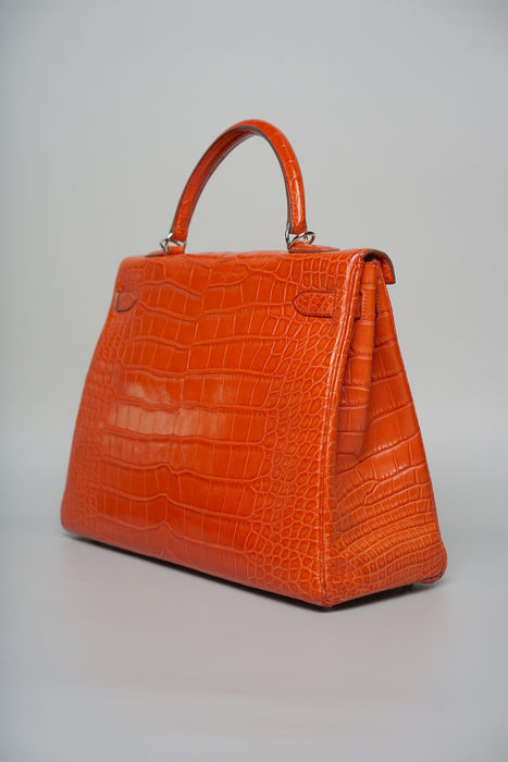 Hermes Kelly 35 in Sanguine Matte Alligator Phw