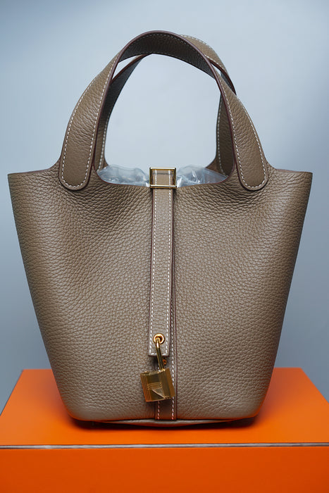 Hermes Picotin 18 in Etoupe Ghw (Brand New)