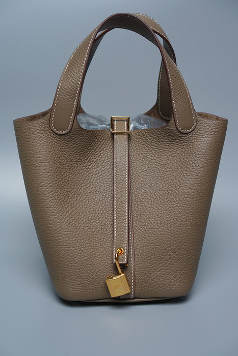 Hermes Picotin 18 in Etoupe Ghw (Brand New)