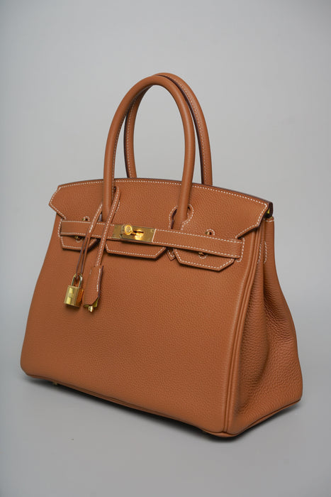 Hermes Birkin 30 HSS in Gold Togo interior Jaune Ambre Ghw (Brand New)