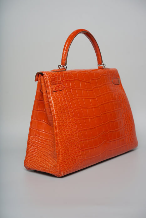 Hermes Kelly 35 in Sanguine Matte Alligator Phw