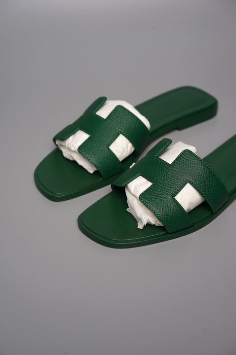 Hermes Oran Sandals in Green Size 38 (Brand New)