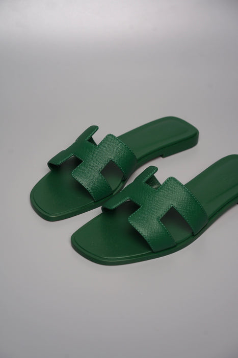 Hermes Oran Sandals in Green Size 38 (Brand New)