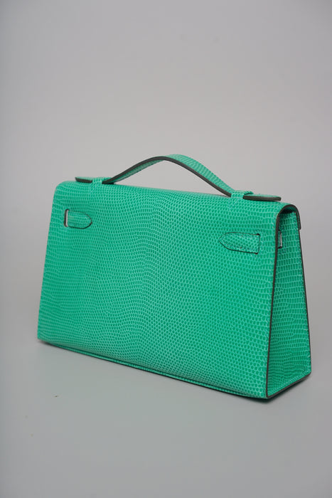 Hermes Kelly Pochette in Menthe Lizard Ghw (Brand New)