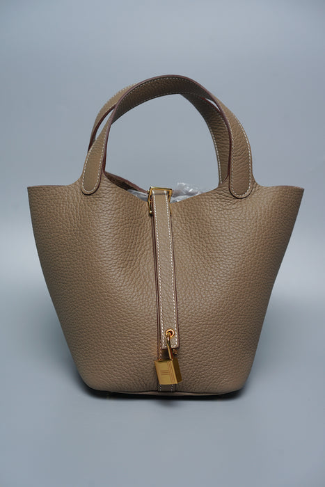 Hermes Picotin 18 in Etoupe Ghw (Brand New)