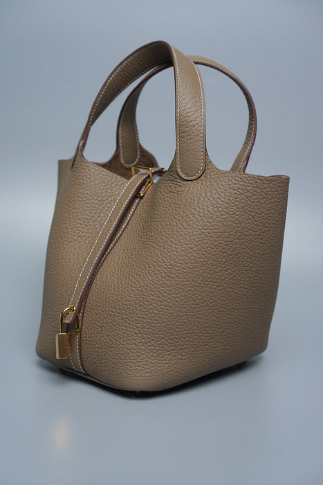 Hermes Picotin 18 in Etoupe Ghw (Brand New)