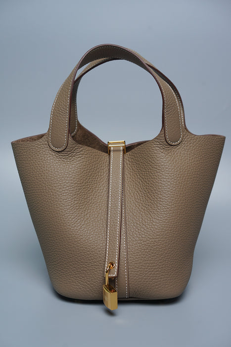 Hermes Picotin 18 in Etoupe Ghw (Brand New)