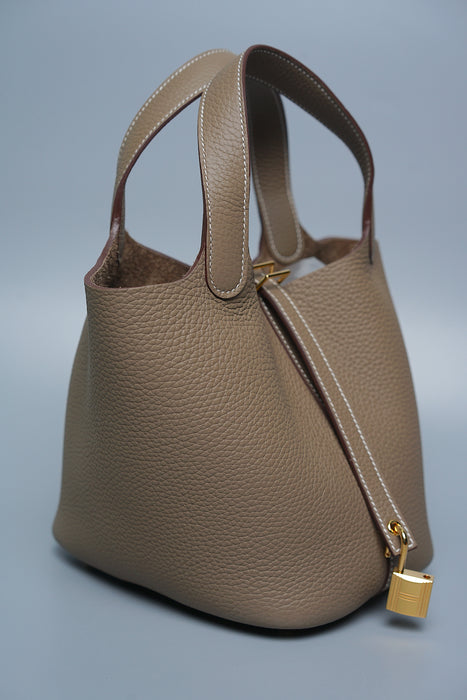 Hermes Picotin 18 in Etoupe Ghw (Brand New)