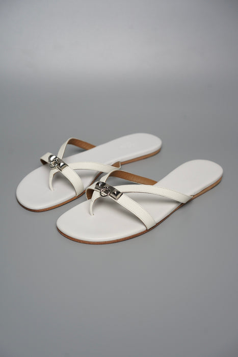 Hermes Corfou Sandals in Blanc Size 38 (Brand New)