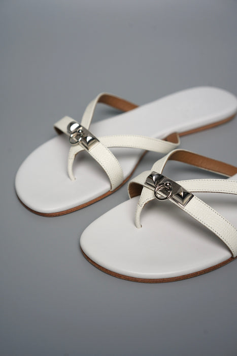 Hermes Corfou Sandals in Blanc Size 38 (Brand New)