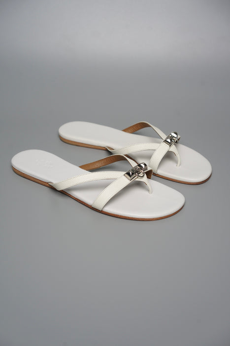 Hermes Corfou Sandals in Blanc Size 38 (Brand New)