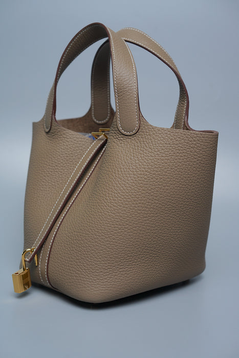 Hermes Picotin 18 in Etoupe Ghw (Brand New)