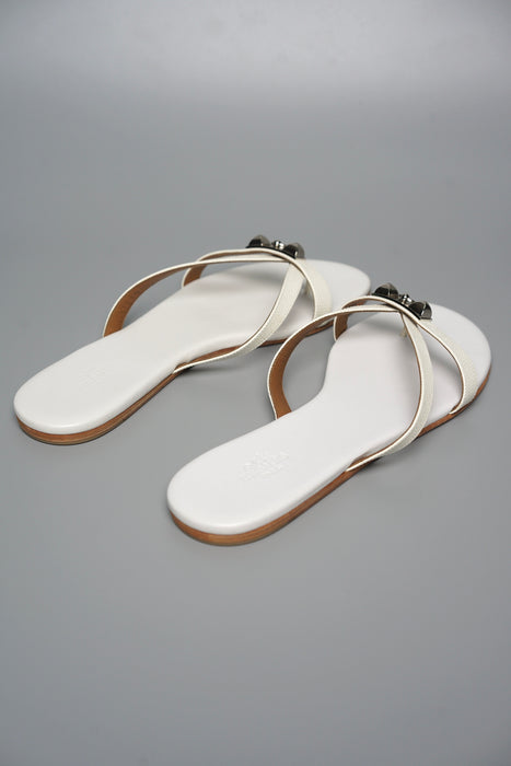 Hermes Corfou Sandals in Blanc Size 38 (Brand New)