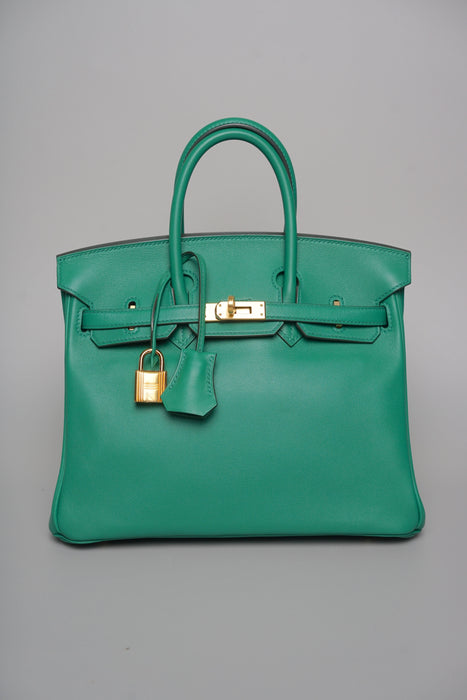 Hermes Birkin 25 in Vert Vertigo Swift Ghw