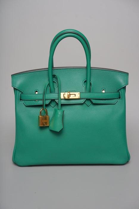 Hermes Birkin 25 in Vert Vertigo Swift Ghw