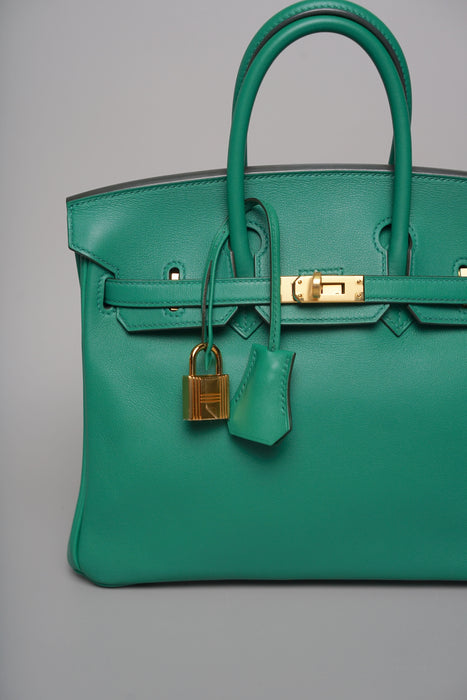 Hermes Birkin 25 in Vert Vertigo Swift Ghw