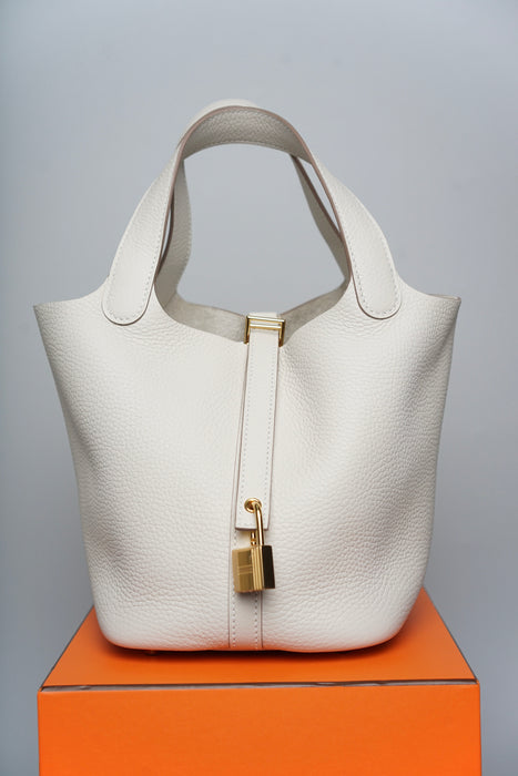 Hermes Picotin 18 Craie Ghw (Brand New)