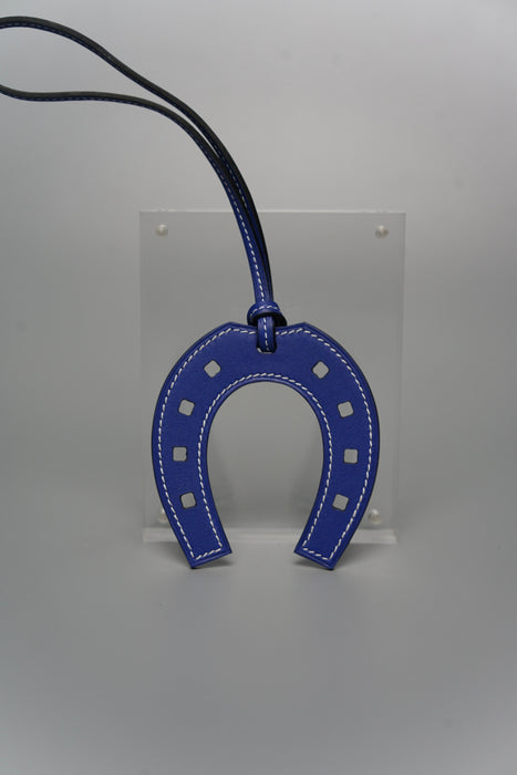 Hermes Horseshoe Paddock Charm in Bleu Electrique (Brand New)