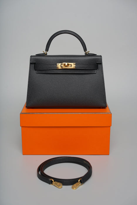 Hermes Kelly 20 Epsom in Noir Ghw (Brand New)