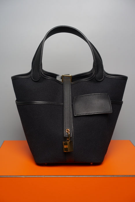 Hermes Cargo Picotin 18 in Black Ghw