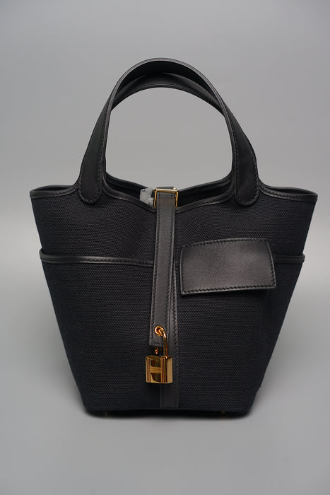 Hermes Cargo Picotin 18 in Black Ghw