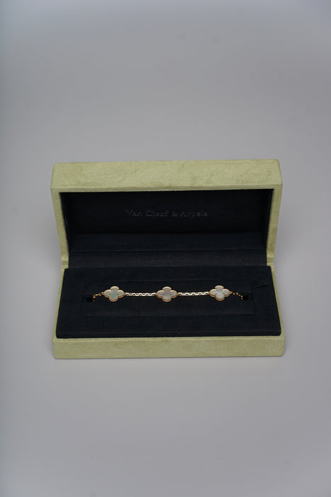 VCA Alhambra 5 Motif Bracelet in White MOP