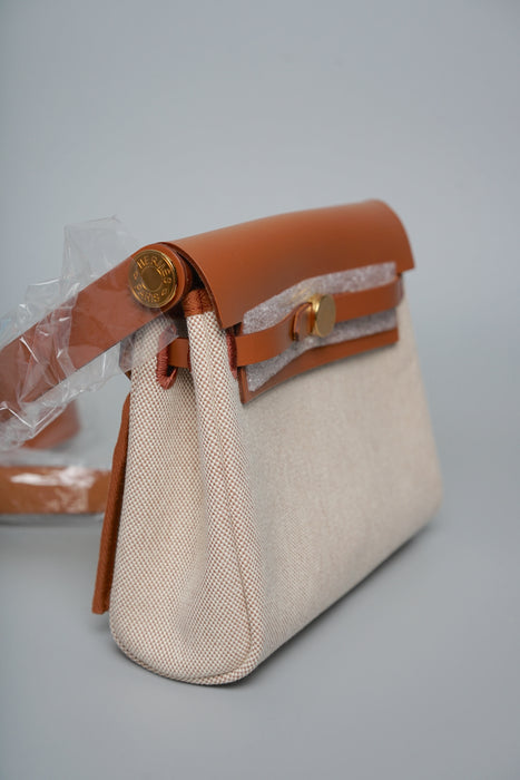 Hermes Mini Herbag in Ecru-Beige/Fauve Ghw (Brand New)