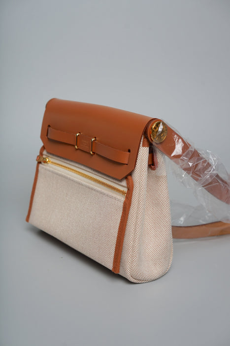Hermes Mini Herbag in Ecru-Beige/Fauve Ghw (Brand New)
