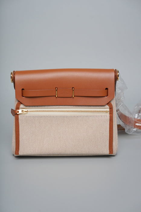 Hermes Mini Herbag in Ecru-Beige/Fauve Ghw (Brand New)