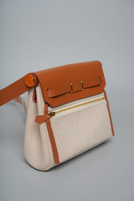 Hermes Mini Herbag in Ecru-Beige/Fauve Ghw (Brand New)