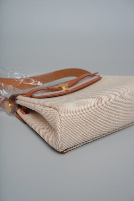 Hermes Mini Herbag in Ecru-Beige/Fauve Ghw (Brand New)