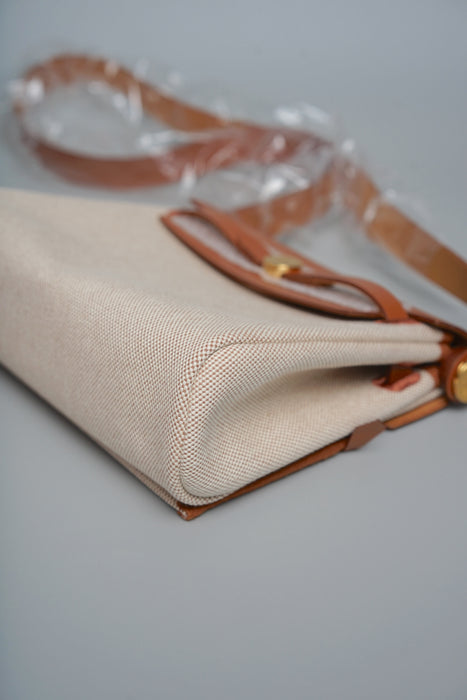 Hermes Mini Herbag in Ecru-Beige/Fauve Ghw (Brand New)