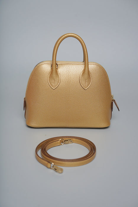 Hermes Mini Bolide in Dore Chevre Permabrass (Brand New)