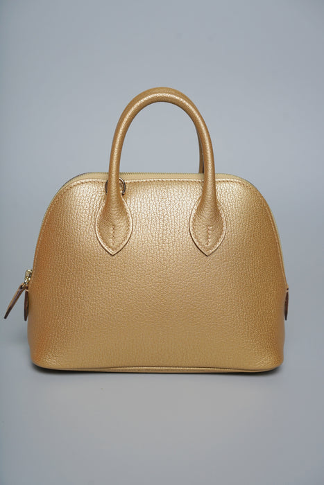 Hermes Mini Bolide in Dore Chevre Permabrass (Brand New)