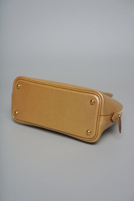 Hermes Mini Bolide in Dore Chevre Permabrass (Brand New)
