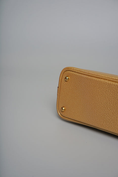Hermes Mini Bolide in Dore Chevre Permabrass (Brand New)