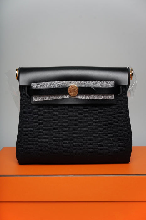 Hermes Mini Herbag in Noir Ghw (Brand New)