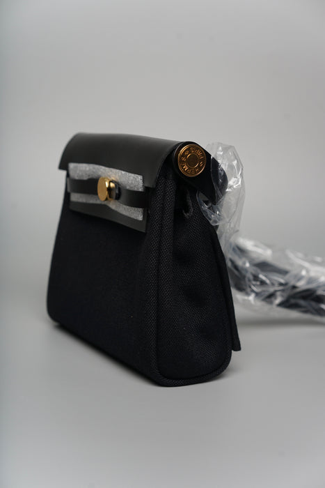 Hermes Mini Herbag in Noir Ghw (Brand New)