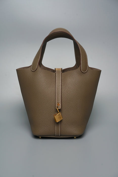 Hermes Picotin 18 in Etoupe Ghw (Brand New)