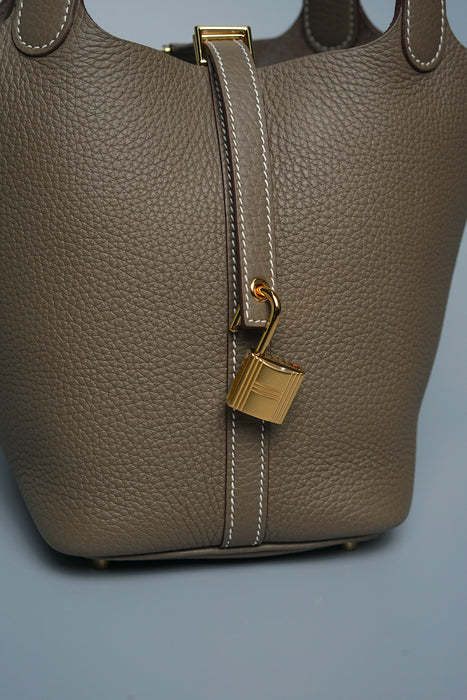 Hermes Picotin 18 in Etoupe Ghw (Brand New)